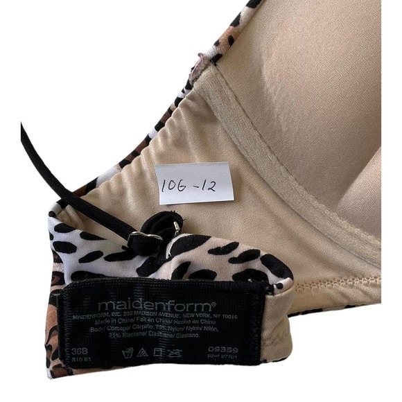 Maidenform Animal Print Multicolor Underwired Bra Size 36B | 10G-12 - Picture 3 of 5